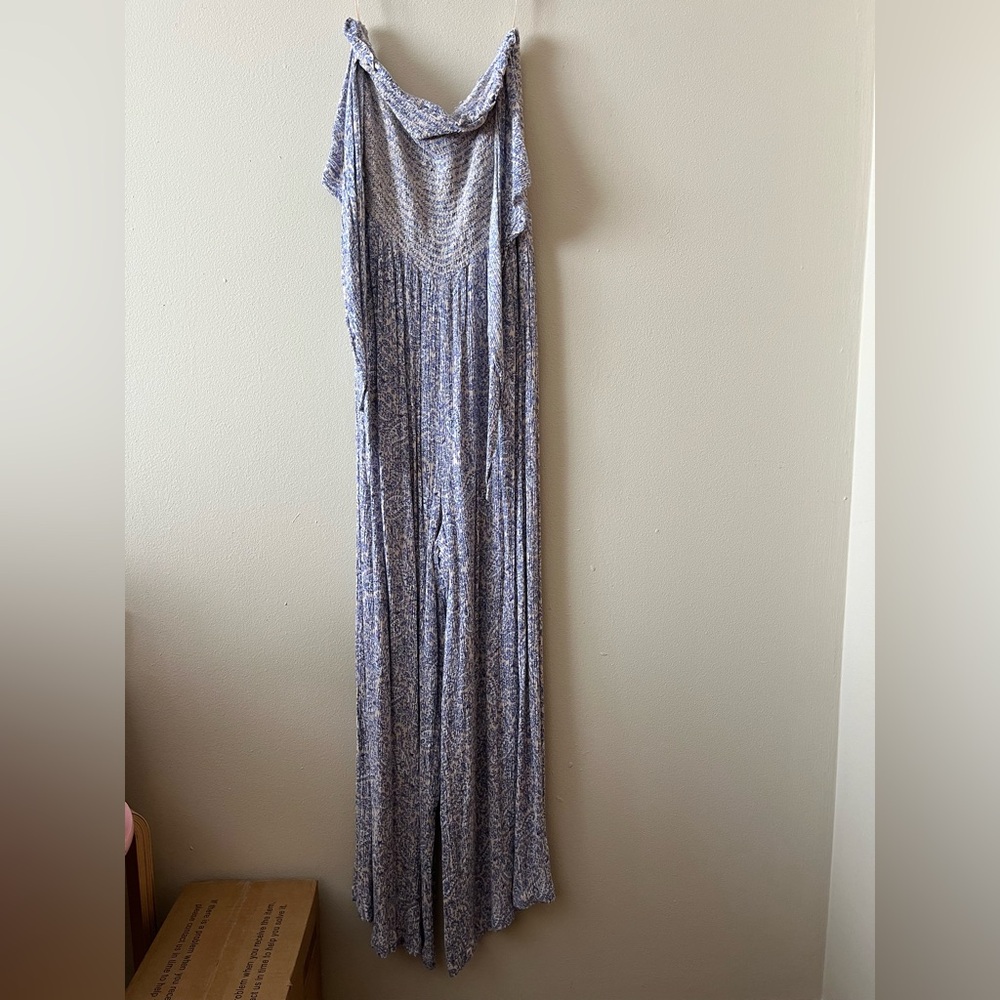 NWOT Patrons of Peace Paisley Smocked Tie-Front Jumpsuit
